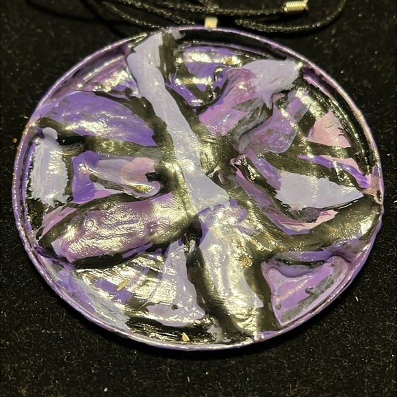 Exclusive Rare Unique One of a Kind Abstract Purple Pendant Necklace - Picture 6 of 17